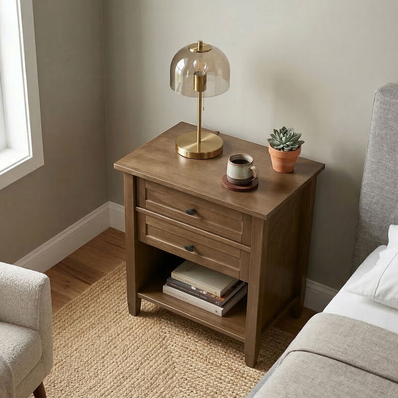 Simpli Home Warm Shaker Bedside Table image number 1