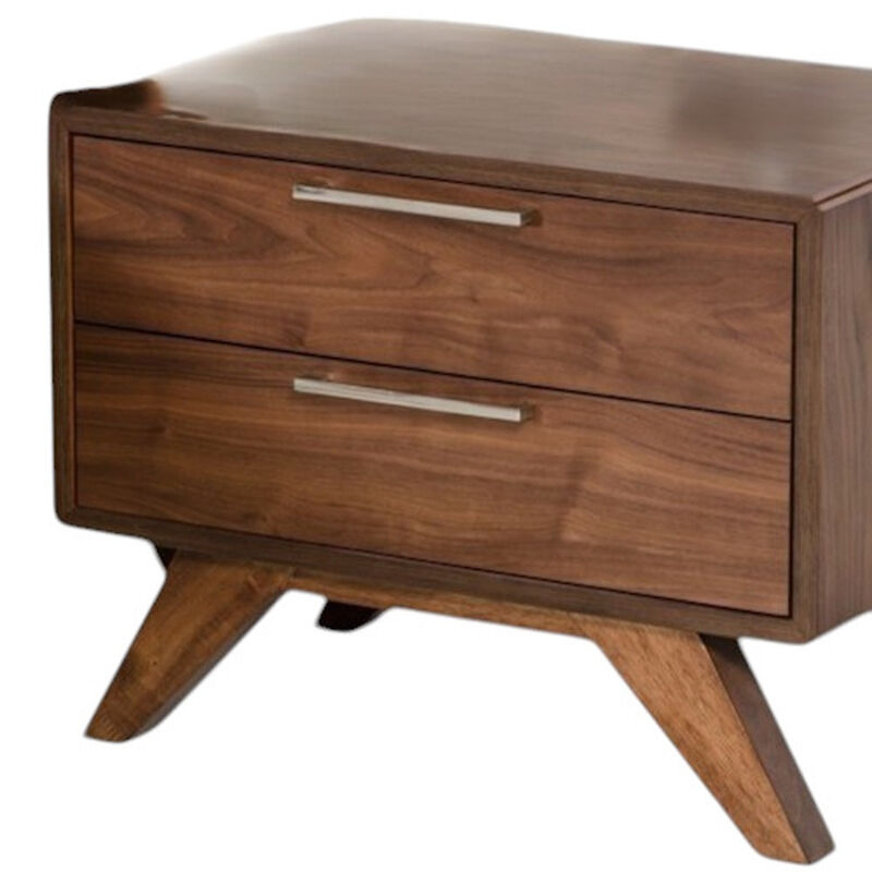 Bedroom Nightstand with Two Drawers – Durable Wood and Solid Wood Design