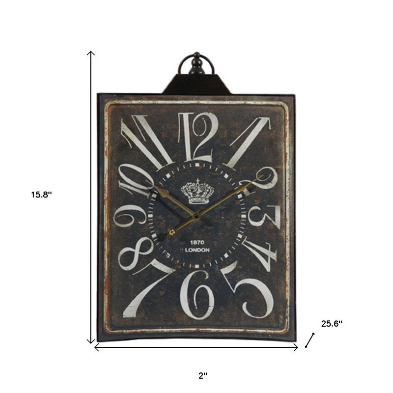 HomeRoots Vintage Style Black and White Iron Wall Clock image number 2