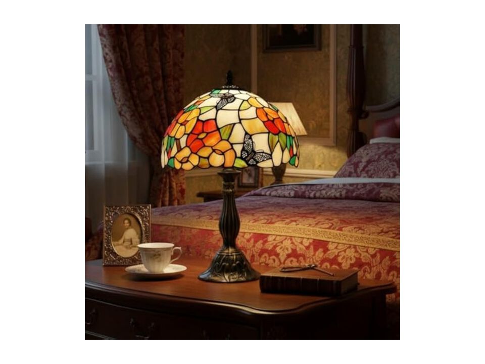 Tiffany Style Stained Glass Butterfly Table Lamp For Living Room Bedroom