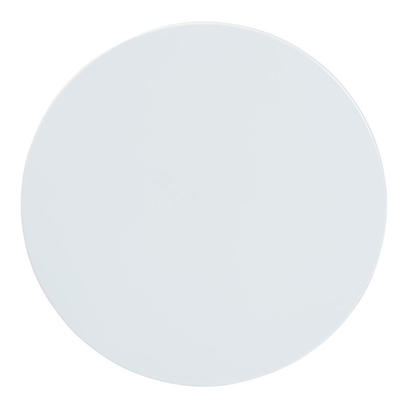 Baxton Studio Ulmer Metal Scalloped Side Table – Modern Round Accent Table for Indoor or Semi-Outdoor Use, White