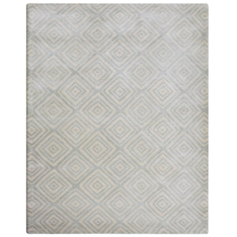 RUGSOTIC CARPETS HAND TUFTED WOOL ECO-FRIENDLY AREA RUGS  - 5'x7'6'', Rectangle Shape, Beige & Gray, Geometric Modern Design, High Pile Handmade Area Rugs for Living Room, Bed Room (K03085)