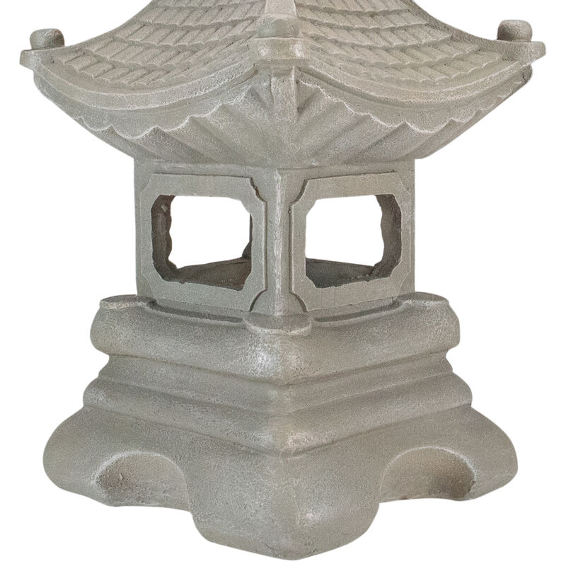 13.5" Dark Gray Pagoda Outdoor Garden Statue image number 5