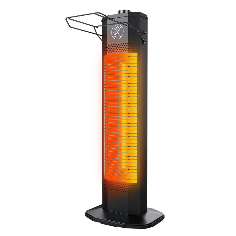 Outdoor Electric Patio Heater, 27-inch Infrared Tower Heater with 1200W Instant Heating, IPX5 Waterproof Space Heater image number 0
