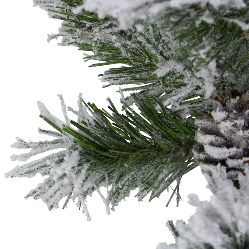 9' x 10" Flocked Angel Pine Artificial Christmas Garland with Pinecones  Unlit image number 2