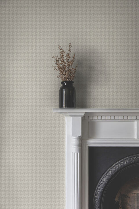 Watson Light Grey Houndstooth Wallpaper