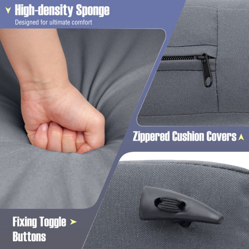 Mondawe 7-Pcs Outdoor Multifunctional Sofa Set,1 Glass Table & PE Rattan Seat With Washable Cushions