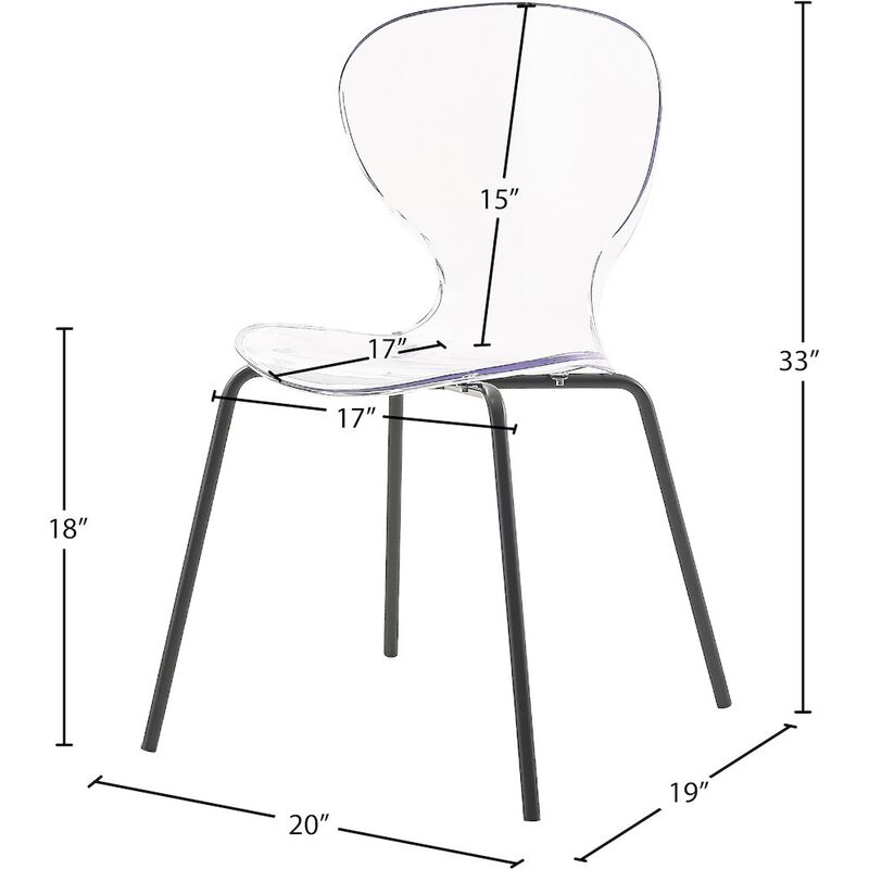 Meridian Furniture Clarion Matte Black Dining Chair, Set of 2