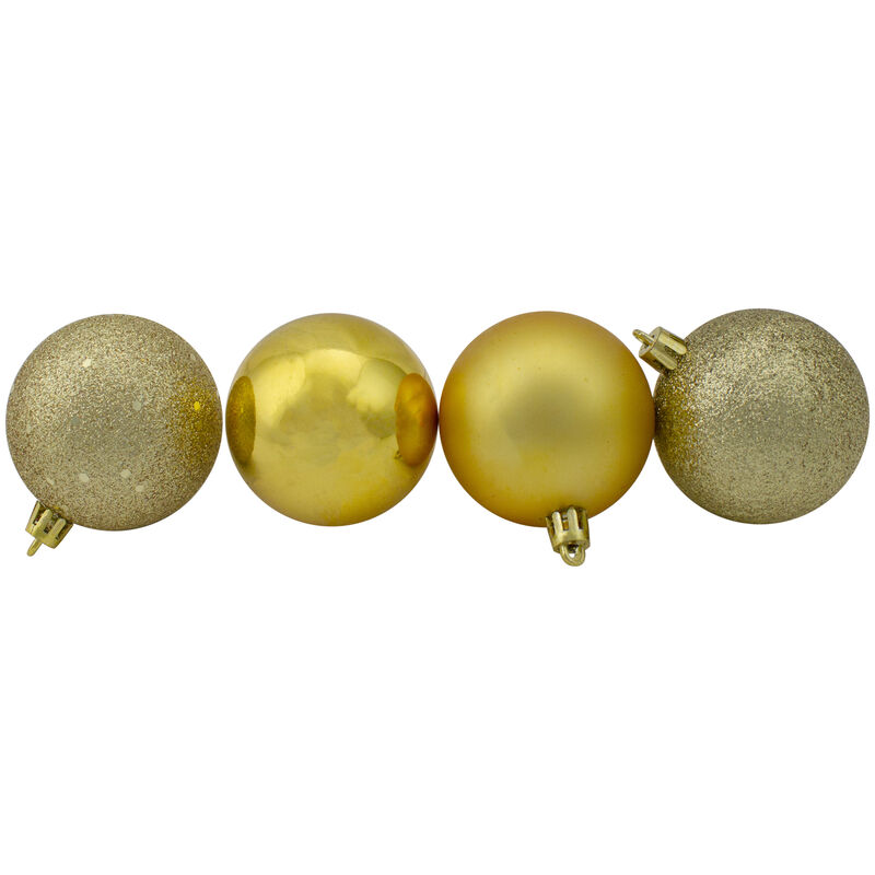 24ct Vegas Gold Shatterproof 4-Finish Christmas Ball Ornaments 2.5" (60mm) image number 2