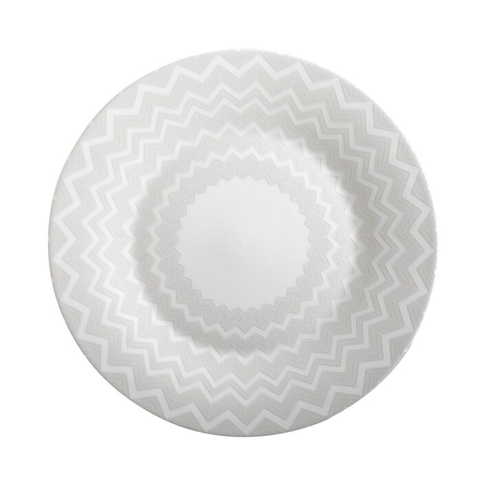 Charger Plate ZIG ZAG WHITE, diam. 12.6"