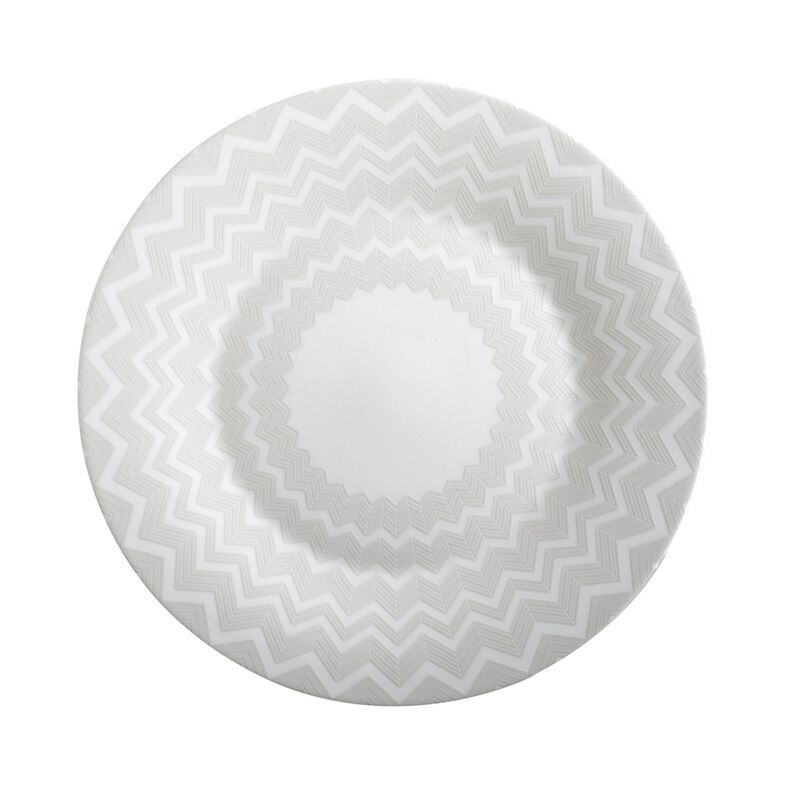 Charger Plate ZIG ZAG WHITE, diam. 12.6" image number 0