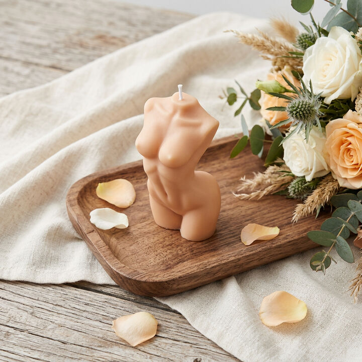 HomeRoots 4" Unscented Dimensional Female Form Candle