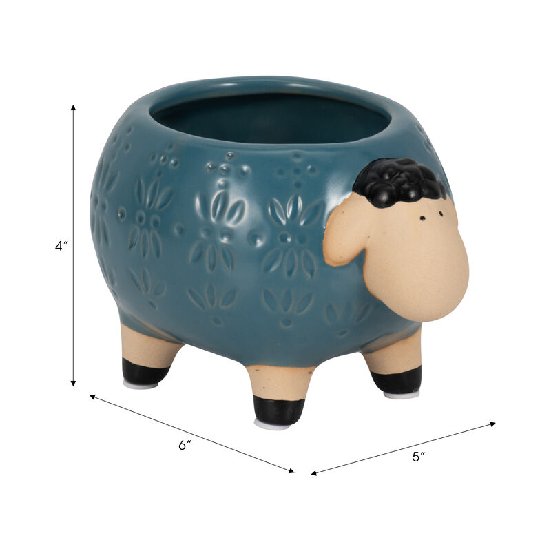 6" Stoneware Sheep Planter