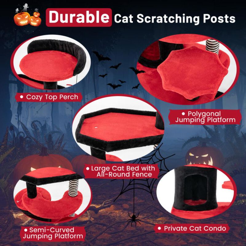 Hivvago Gothic Cat Tree with Cat Bed Cat Condo and Sisal Scratching Post