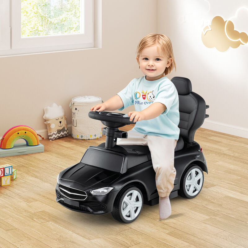 3 in 1 Toddler Ride On Push Car with Canopy Sliding Function and Stroller image number 4