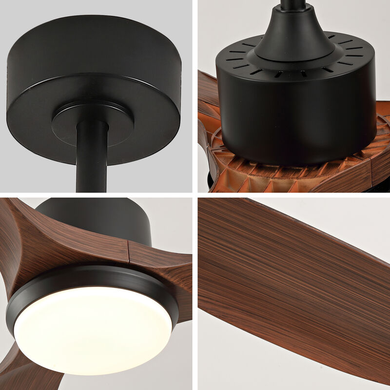 ELEMENT ACE 52 Inch Modern Ceiling Fan with Dimmable LED Light, Reversible Quiet DC Motor, Remote Control, 3 Blades Ideal for Bedroom Living Room Office image number 3