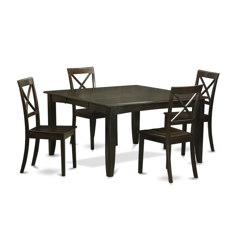 5 PC Dining room set-Dining Table with Leaf and 4 Kitchen Chairs.