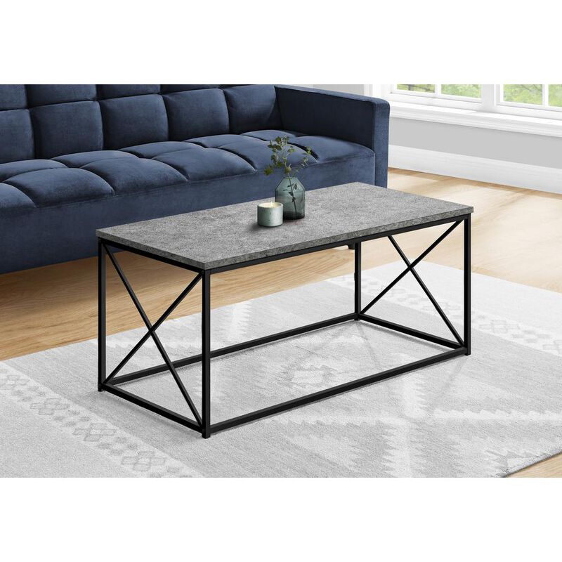 Coffee Table, Accent, Cocktail, Rectangular, Living Room, 40L, Grey Laminate,