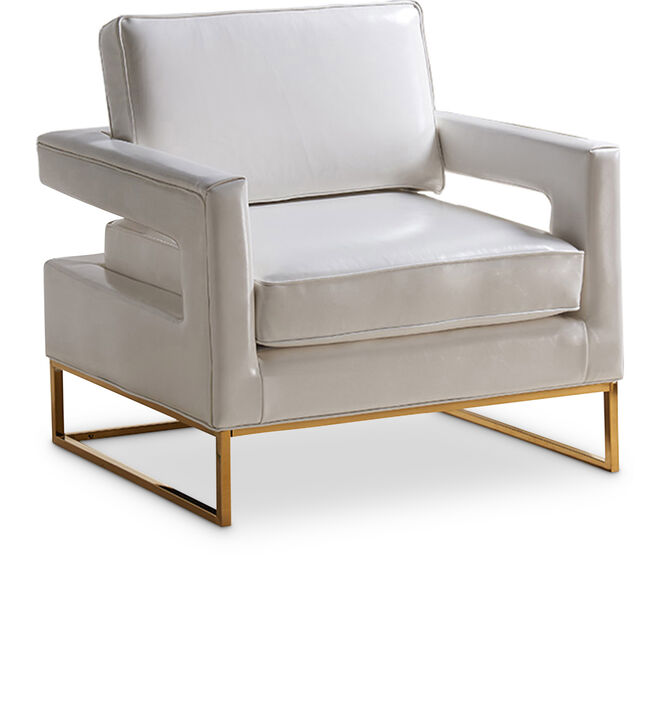 Meridian Furniture Amelia White Vegan Leather Accent Chair