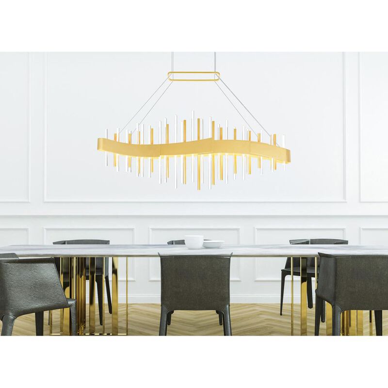 CWI Lighting Millipede 40 in LED Satin Gold Chandelier