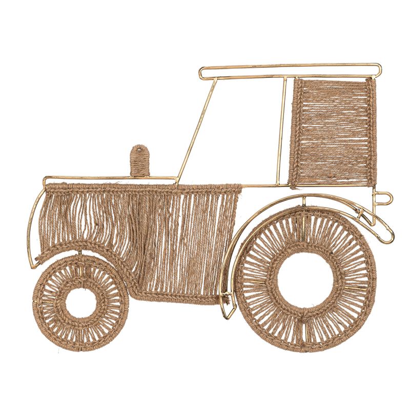 Charlie Farmhouse Tractor Jute Nursery Wall Decor image number 0