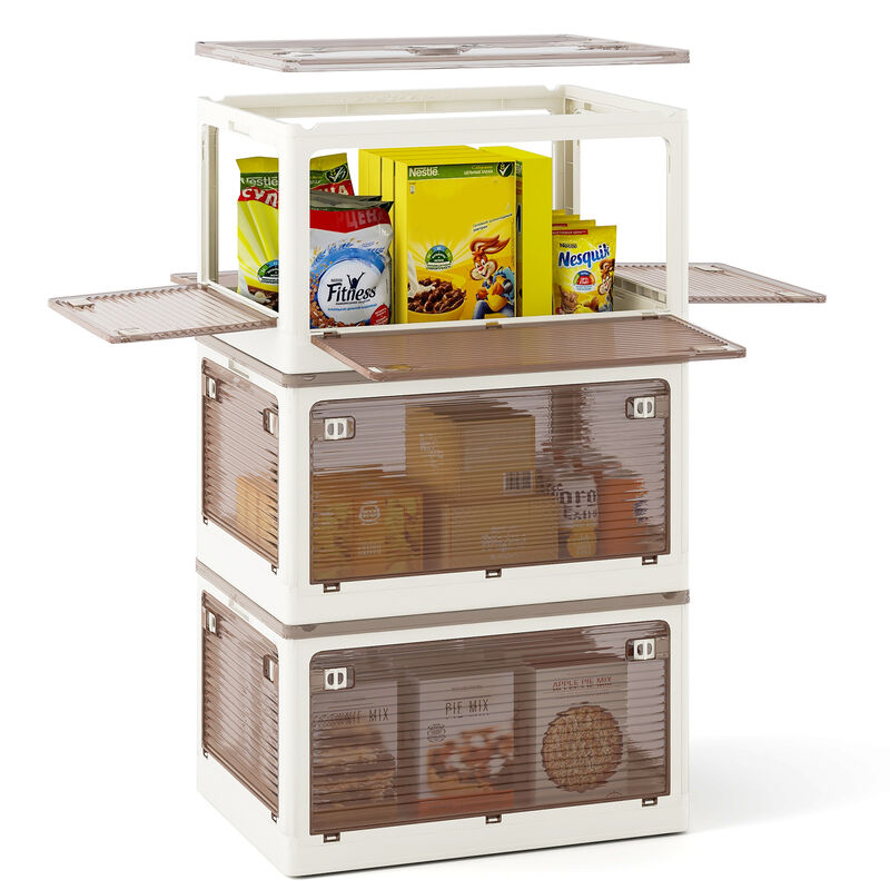 3-Pack Stackable Storage Bins with Lids &ndash; 5-Way Access Organizing Containers