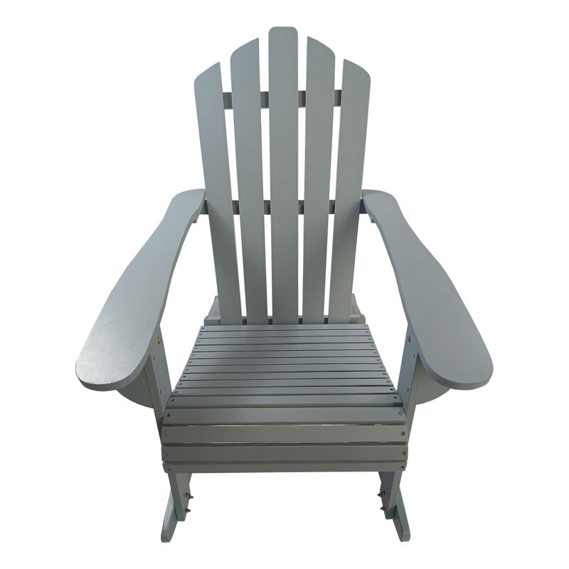 Streamdale Reclining Wooden Outdoor Rocking Adirondack Chair, Walnut