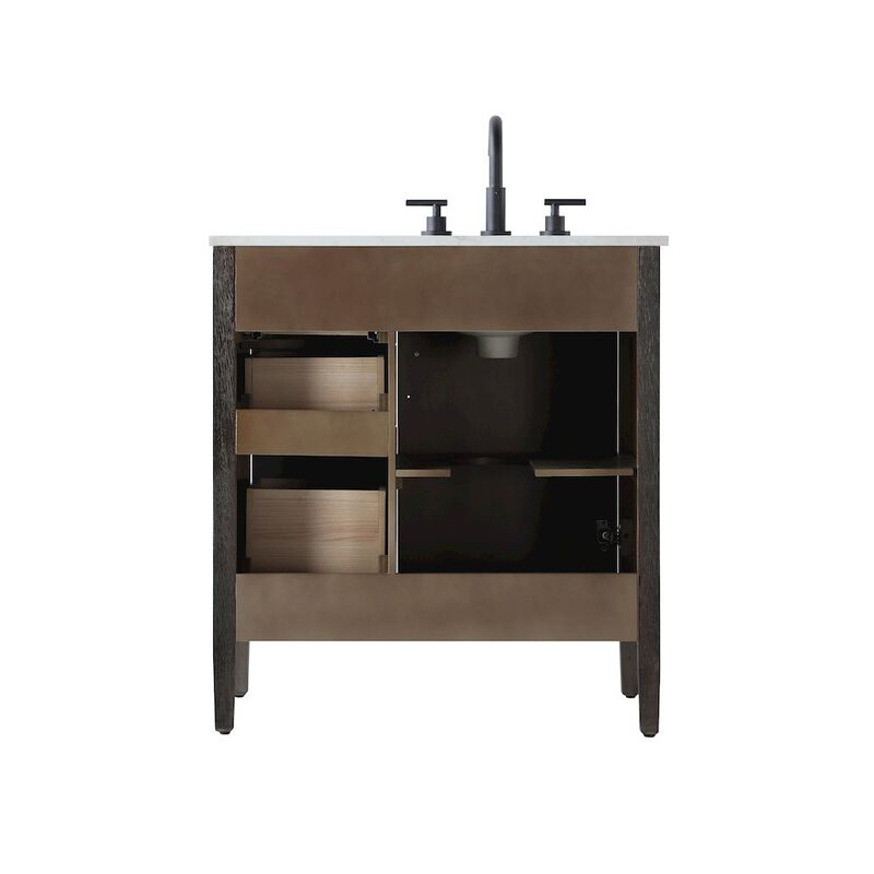 Elegant Kitchen and Bath 32 inch Single Bathroom Vanity in Chocolate Oak