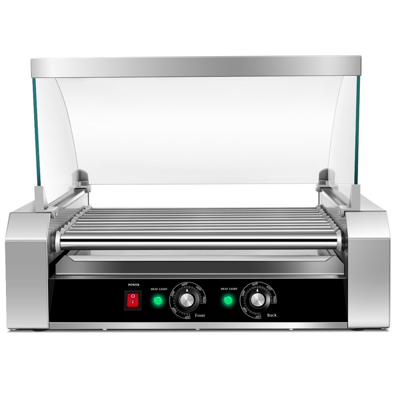Stainless Steel Commercial 11 Roller Grill and 30 Hot Dog Cooker Machine
