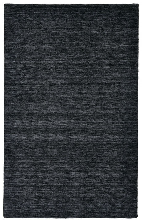 4 X 6 Black Wool Hand Woven Stain Resistant Area Rug