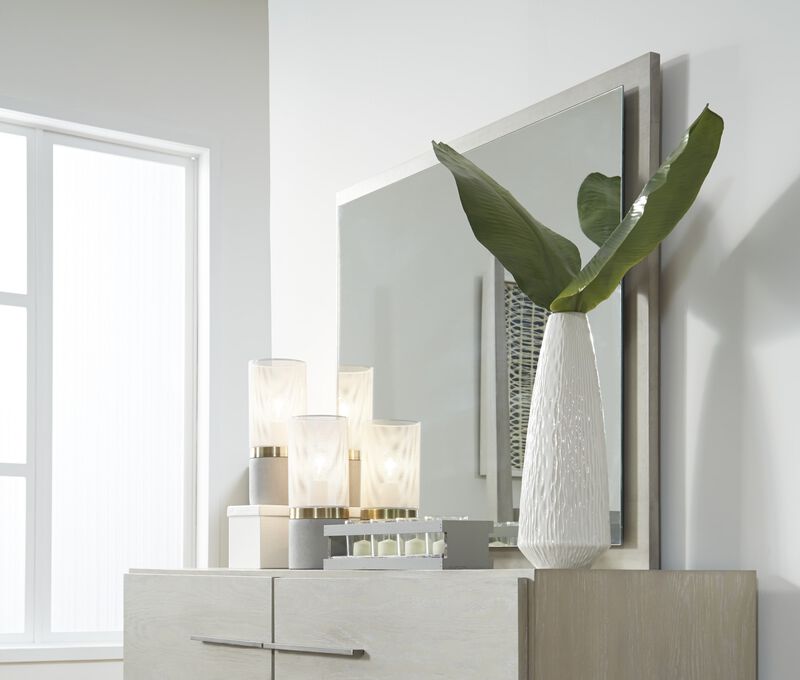 Destination Floating Glass Mirror in Cotton Grey image number 1