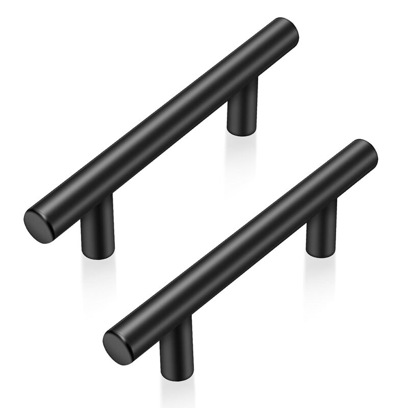Onateel 30 Pack 5 Inch Cabinet Handles Matte Black Cabinet Pulls Stainless Steel Drawer Handles for Kitchen Cabinet Hardware 3 I