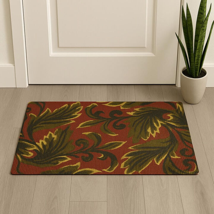 HomeRoots Jute Botanical Leaves Hand Woven Area Rug