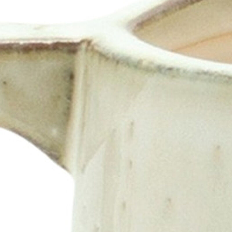 Hivvago Beige Clay 5.54113 ounce Round Pot Planter