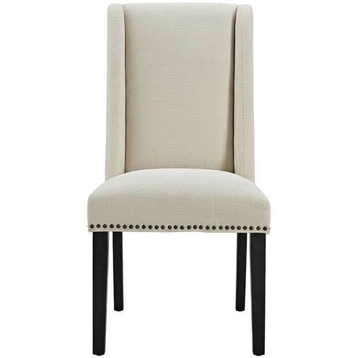 Fabric dining chair with backrest and cushioned seat, modern sturdy construction
