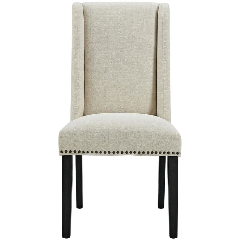 Fabric dining chair with backrest and cushioned seat, modern sturdy construction image number 0