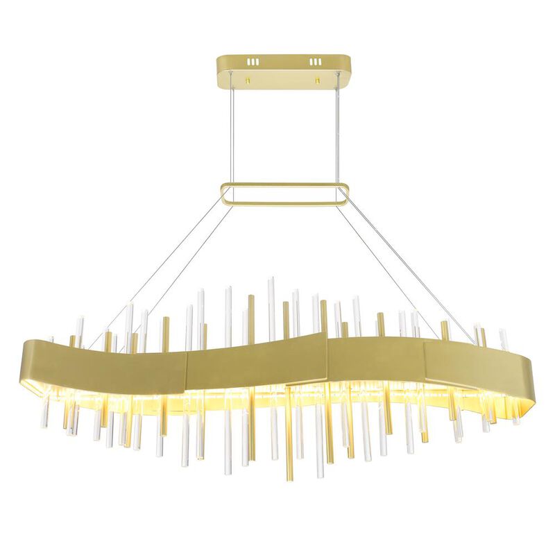 CWI Lighting Millipede 40 in LED Satin Gold Chandelier