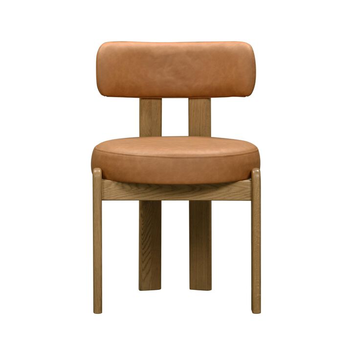 Tov Furniture Odessa Saddle Brown Vegan Leather Dining Chair