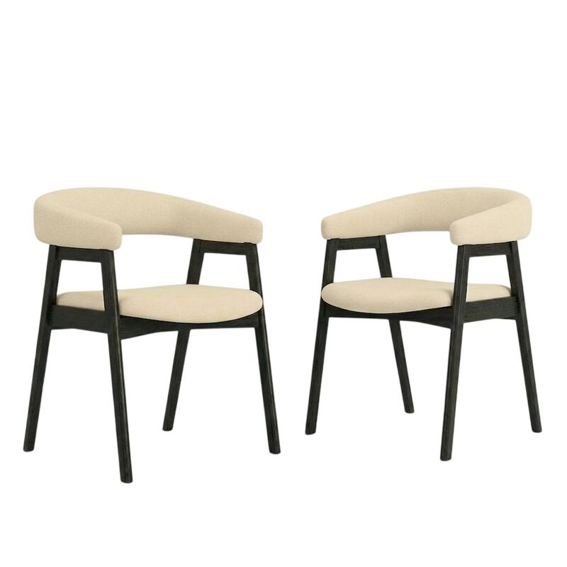 Alpine Furniture Cove Curved Back Chairs, Vintage Black (Set of 2)