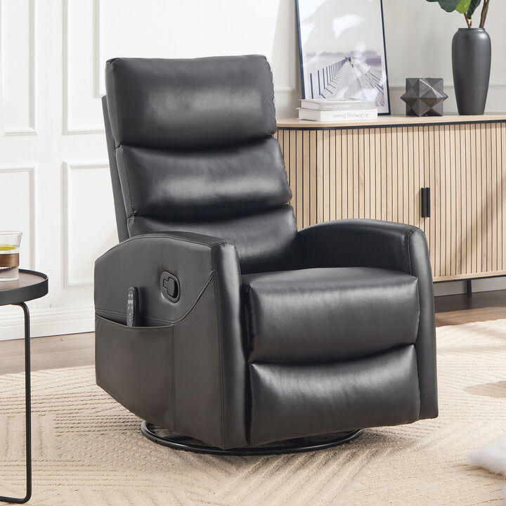 Heat Massage Manual Recliner Chair with Rocker and Swivel