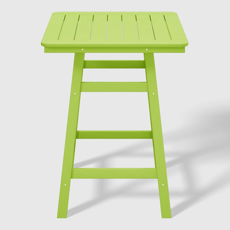 WestinTrends Square Outdoor Patio Counter High Bistro Bar Table With Umbrella Hole