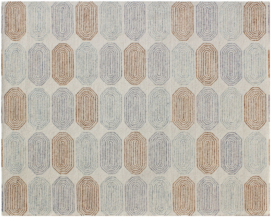 HomeRoots Wool Abstract Geometric Hand Tufted Non Skid Area Rug