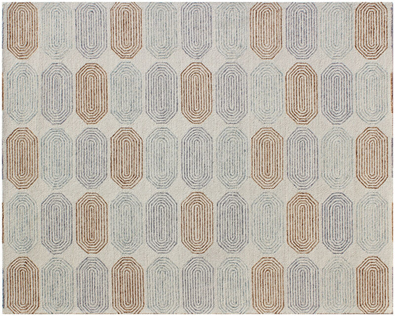 HomeRoots Wool Abstract Geometric Hand Tufted Non Skid Area Rug image number 0