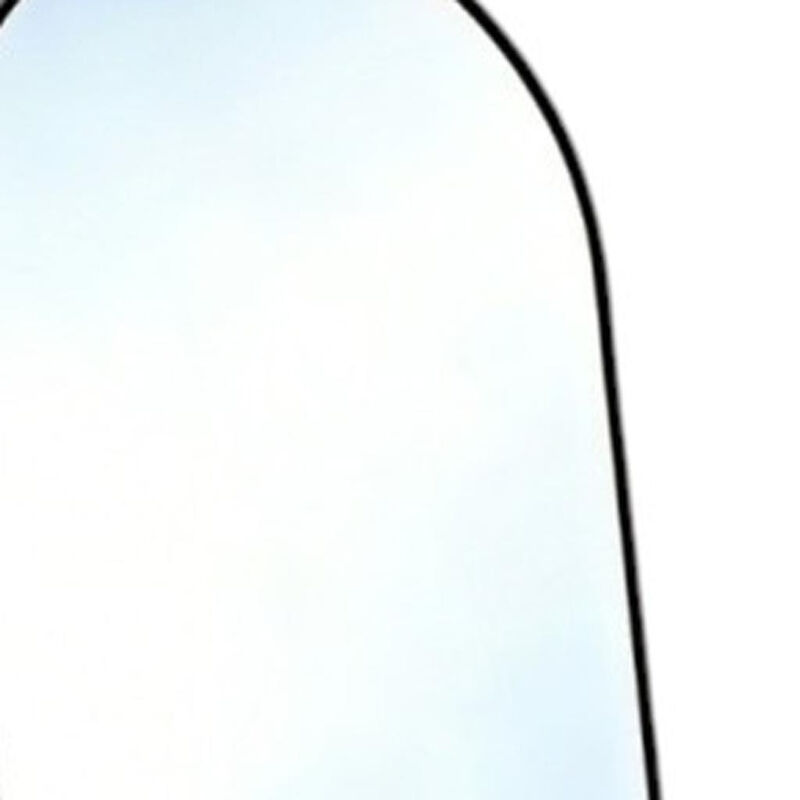 HomeRoots 70" Black Aluminum Arch Freestanding And Wall Mounted Framed Full Length Mirror image number 3
