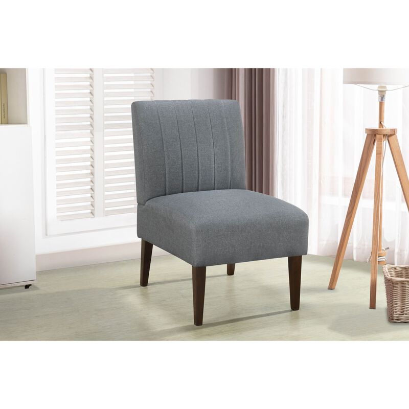 Stylish Comfortable Accent Chair 1pc Gray Fabric Upholstered Plush Seating Armless Chair