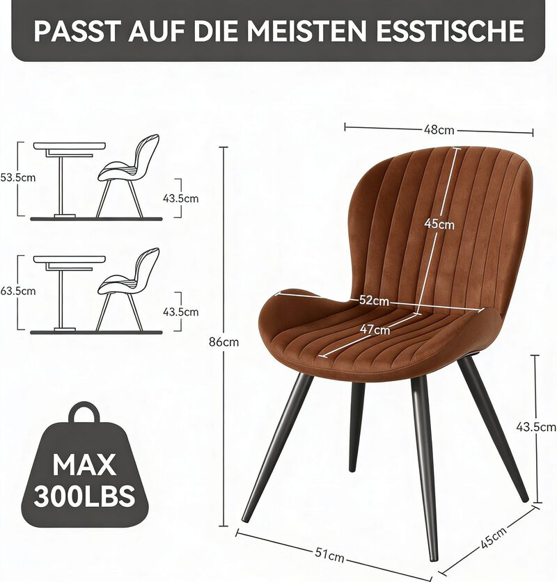 Modern Ribbed Upholstered Dining Chair Set of 4 image number 3