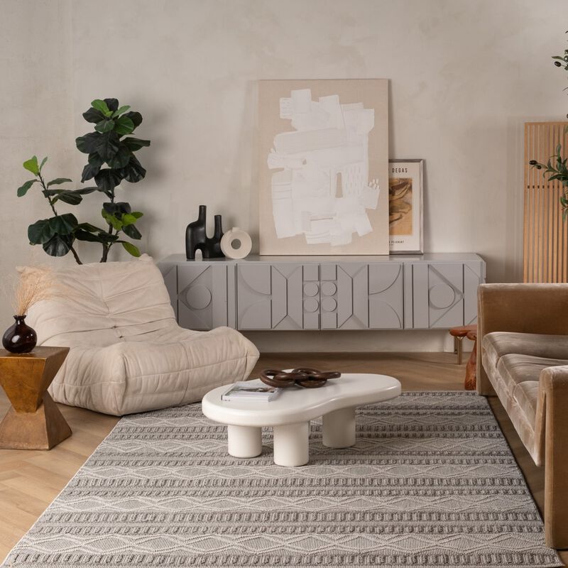 Rug Branch Arvid Contemporary Chevron Grey Beige Indoor Area Rug