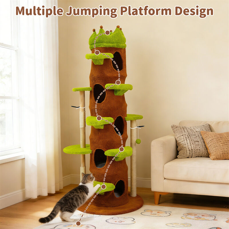 XXL Cat Tree Tower Activity Center Large Playing House Condo Rest Multiple Cats image number 7