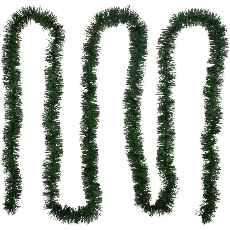 18' x 3" Pre-Lit Pine Artificial Christmas Garland  Warm White LED Lights image number 0