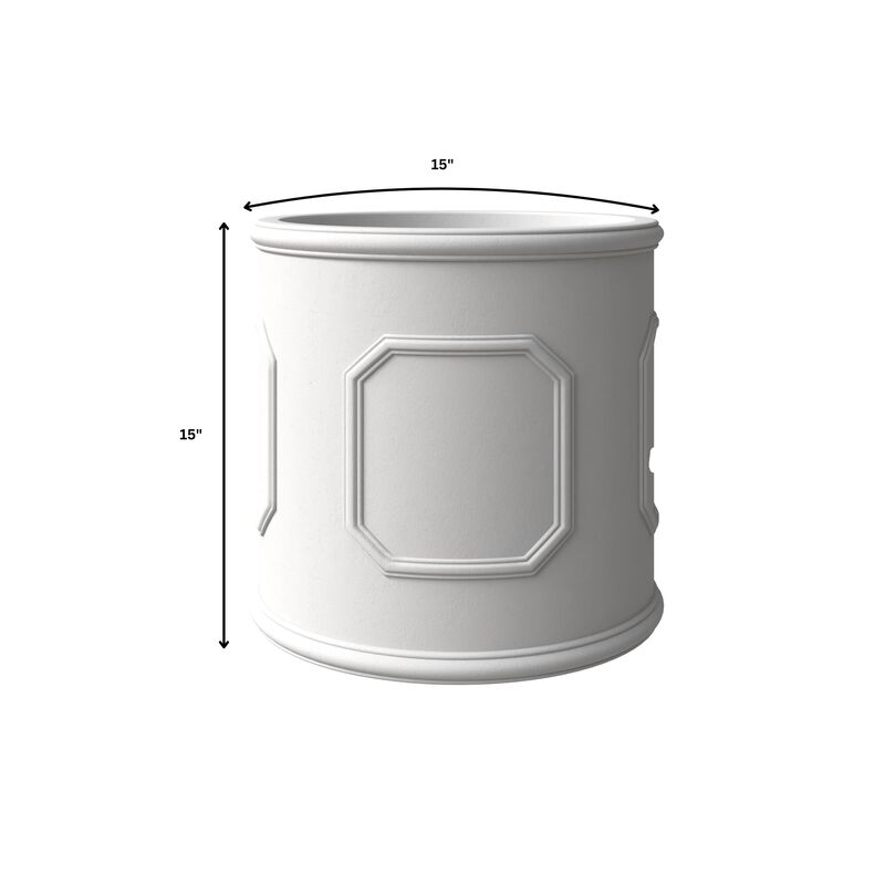 Leisuremod Meadow Series Poly Stone Planter Set in White